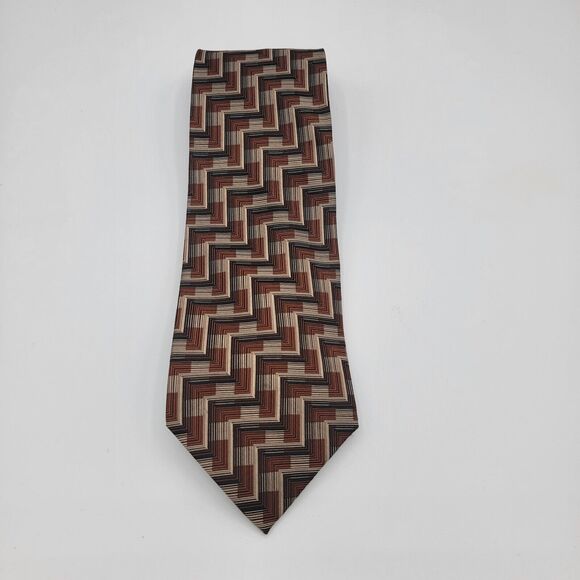 Necktie Mens Vintage Platinum Designer Tie 100% Silk Handmade Size 59 By 4 Inch - Picture 2 of 6